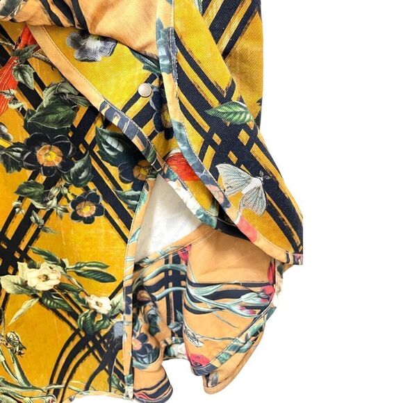 PATBO Floral Printed Knee-Length Ruffle Embellished Skirt with Slit | US 2| - Picture 9 of 12